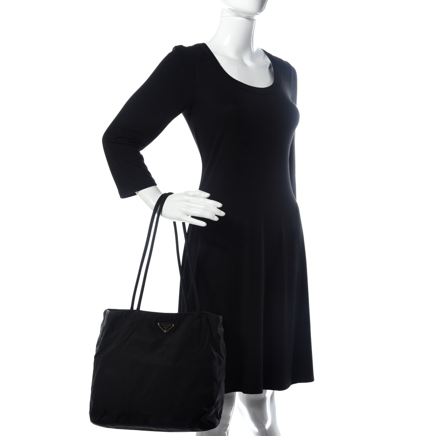 Prada Tessuto Nylon Tote Black 2 of 8