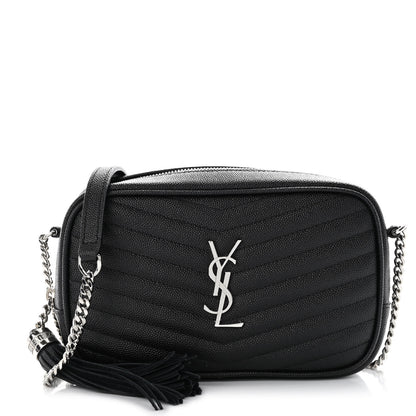 Saint Laurent Grain De Poudre Matelasse Monogram Mini Lou Camera Bag Black 1 of 11