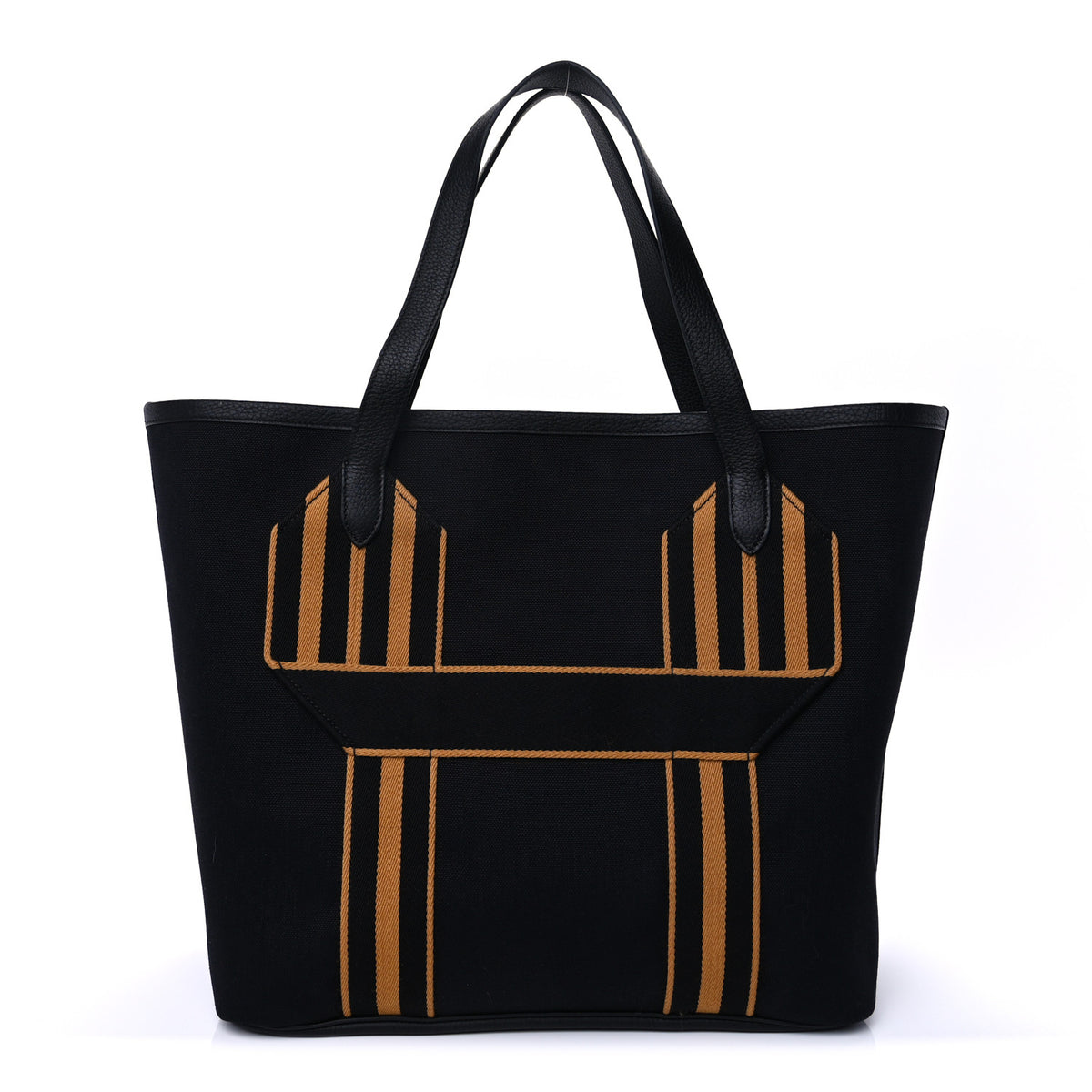 Hermes Militaire Canvas Taurillon Clemence Wooly Wooly Pursangle MM Tote Black 1 of 8