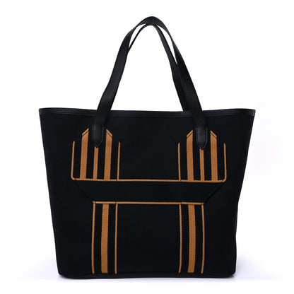 Hermes Militaire Canvas Taurillon Clemence Wooly Wooly Pursangle MM Tote Black 1 of 8