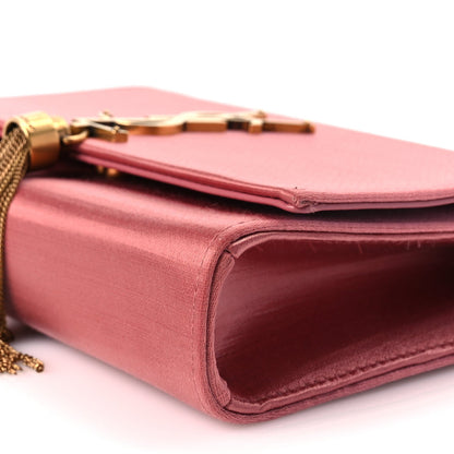 Saint Laurent Satin Small Classic Monogram Kate Tassel Satchel Coral Rose 8 of 8
