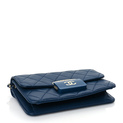 Chanel Sheepskin Quilted Mini Vintage Beauty Lock Flap Blue 3 of 9
