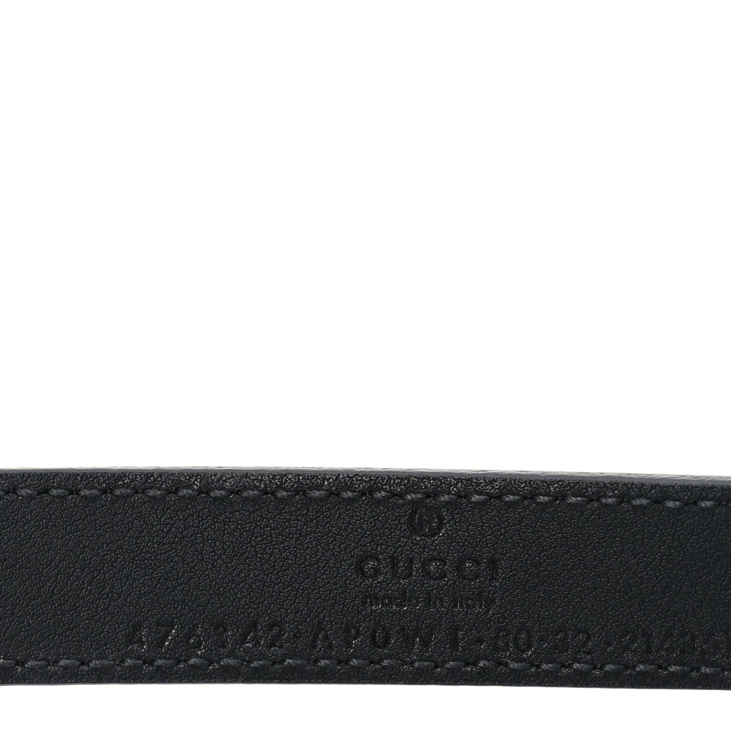 Moon Calfskin Pearl Double G 20mm Belt 80 32  Black Cream