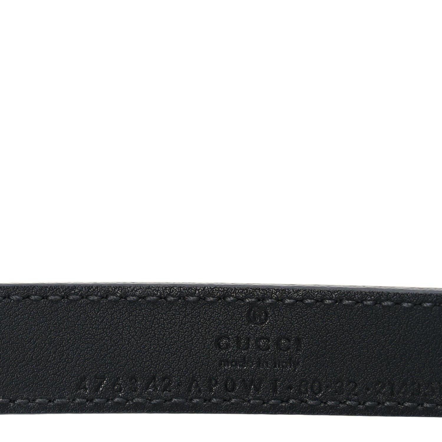 Gucci Moon Calfskin Pearl Double G 20mm Belt 80 32  Black Cream 5 of 6