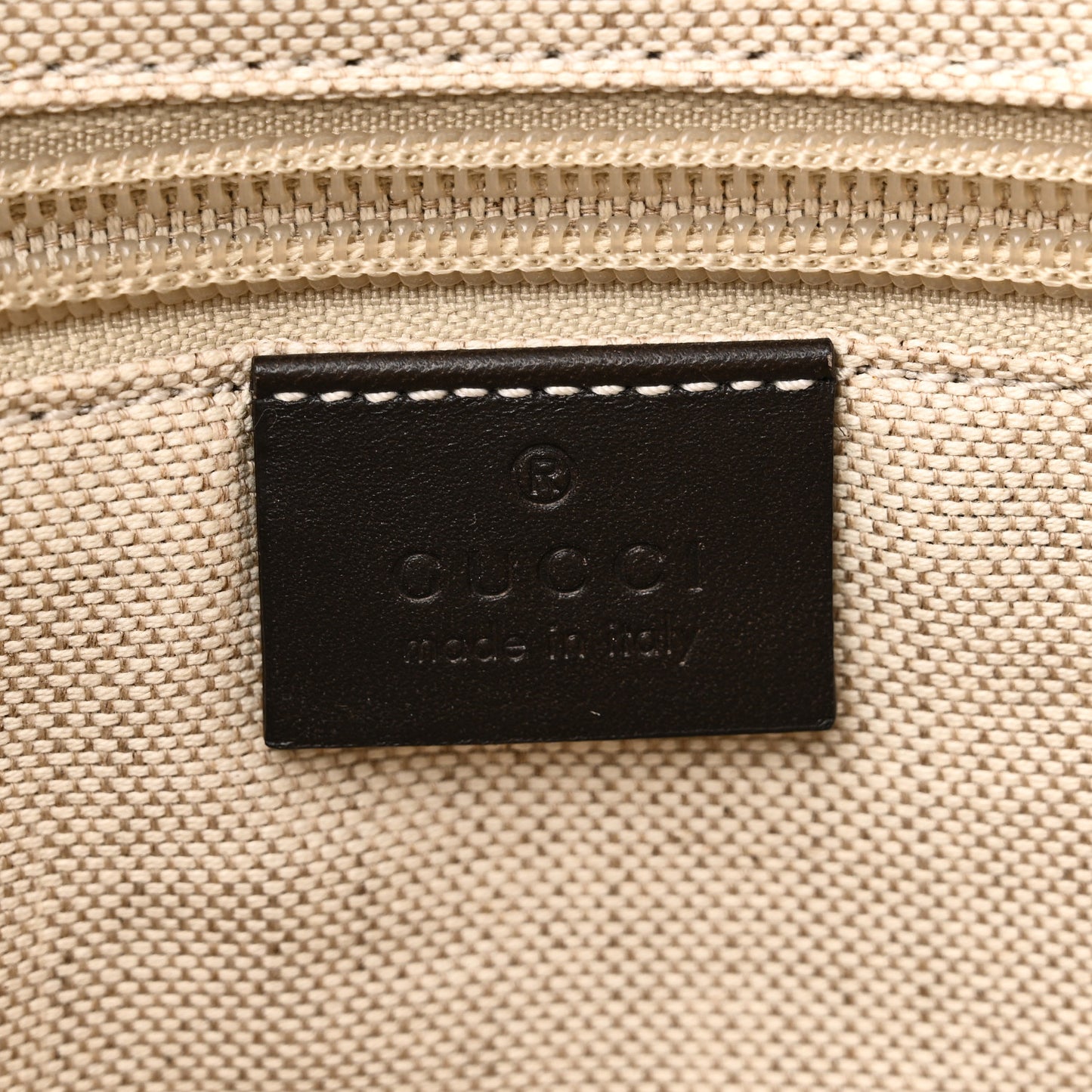 GG Supreme Monogram Medium Zippered Tote Dark Brown