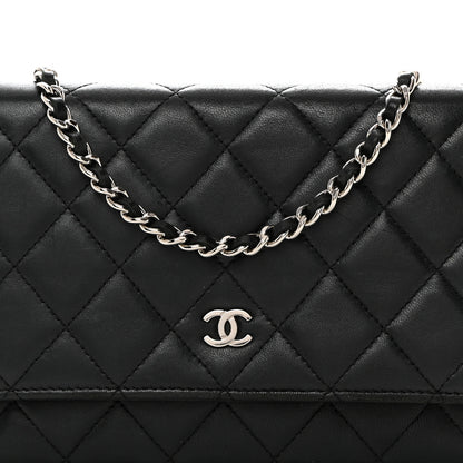Chanel Lambskin Quilted Wallet On Chain WOC Black 9 of 11