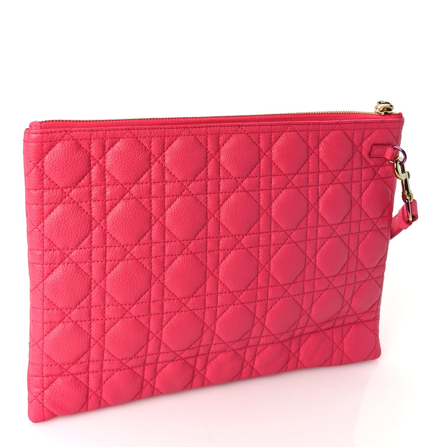 Supple Calfskin Cannage Large Caro Daily Pouch Pink