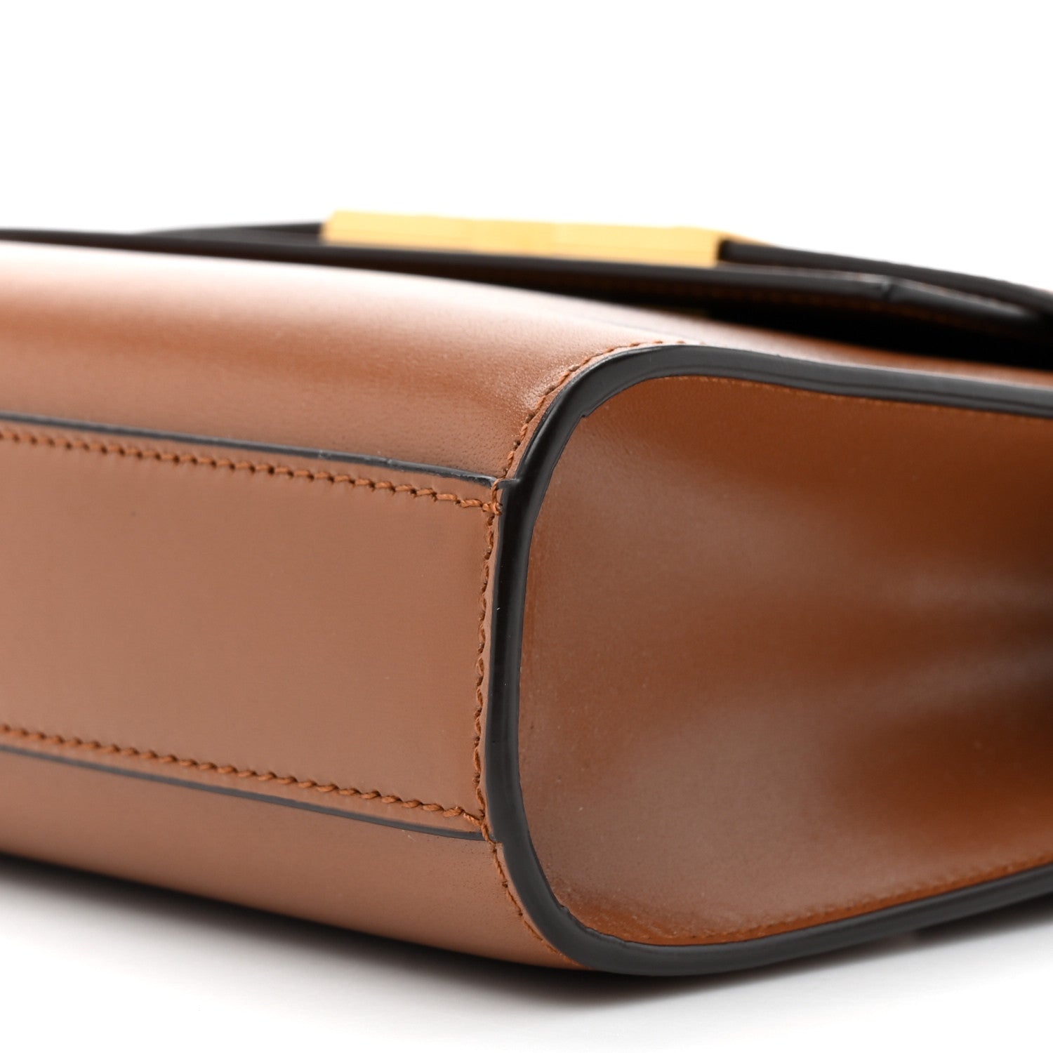 Saint Laurent Smooth Calfskin Small Manhattan Shoulder Bag Cognac 9 of 10