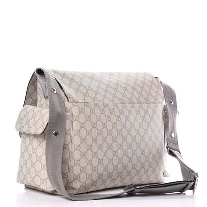 Gucci GG Plus Monogram Messenger Diaper Bag Ecru Grigio 3 of 12