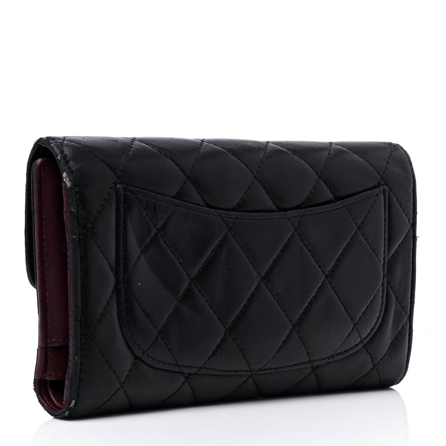 Chanel Lambskin Quilted Large Flap Wallet Black 2 of 5