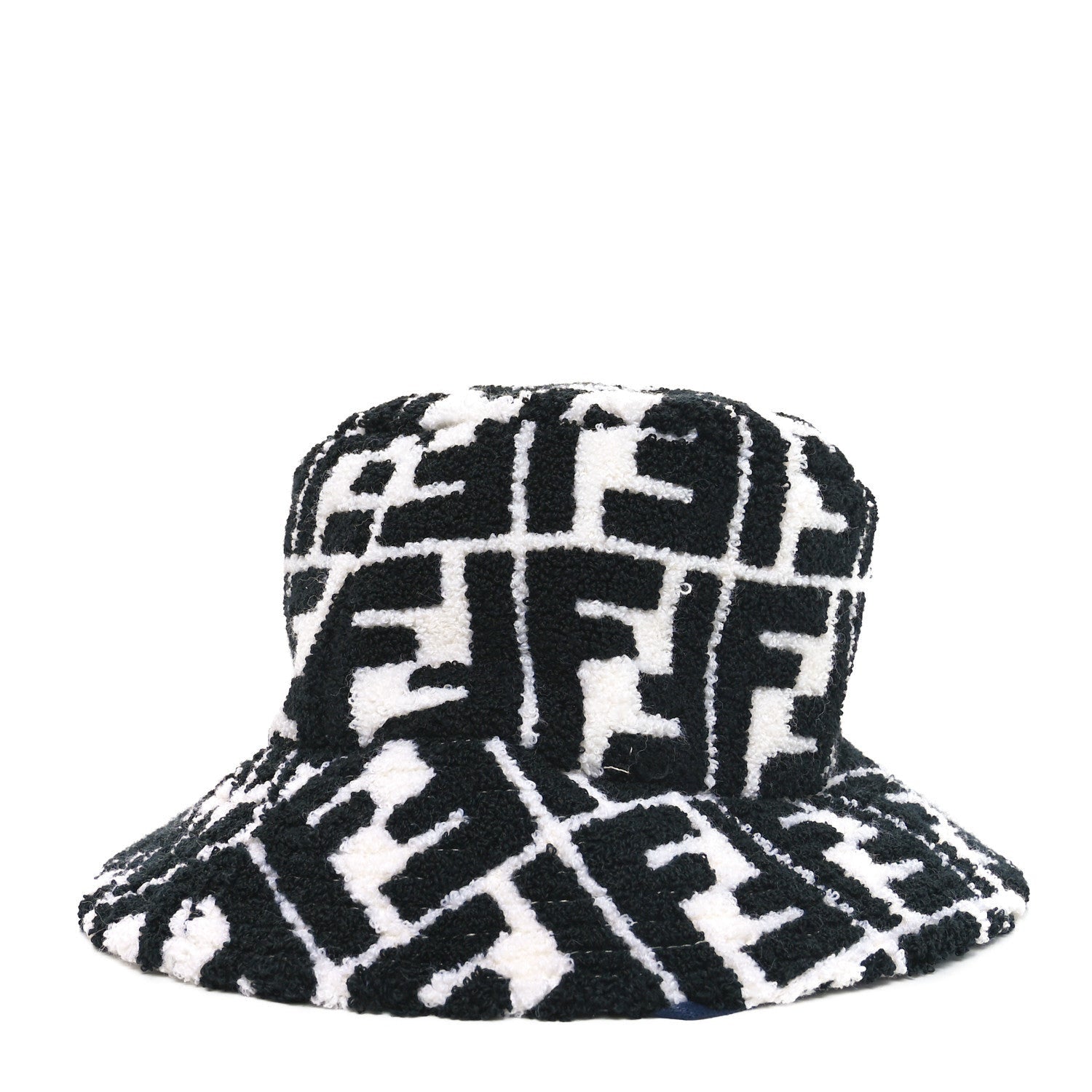 Fendi Terrycloth FF Bucket Hat S White Black 1 of 7
