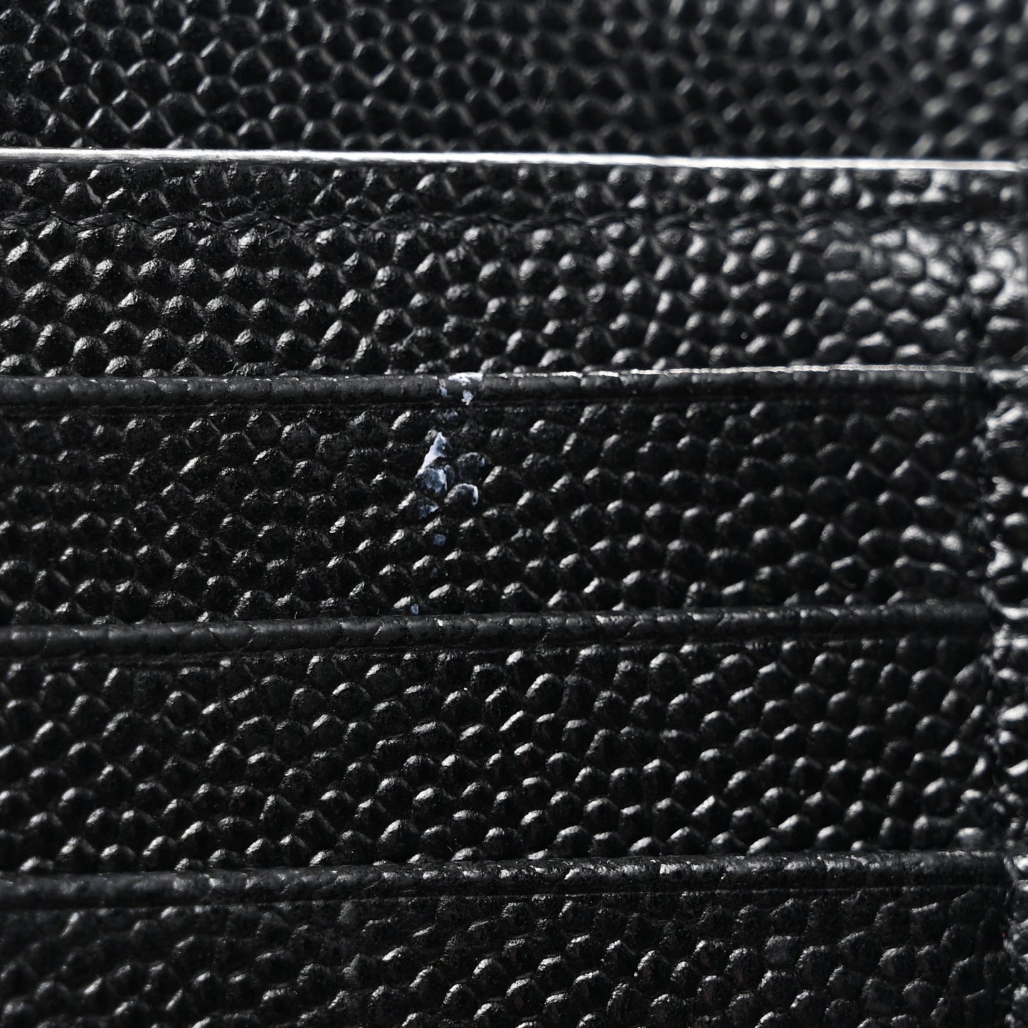 Grain De Poudre Matelasse Chevron Monogram Compact Zip Around Wallet Black