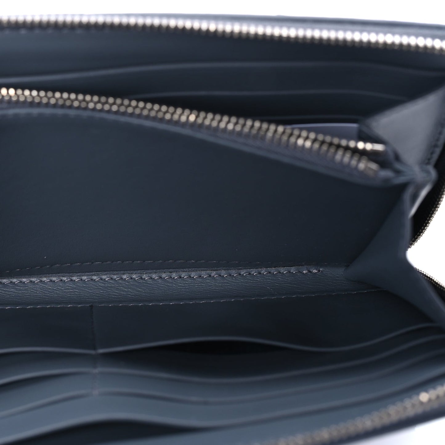 Calfskin Maxi Intrecciato Zip Around Wallet Thunder