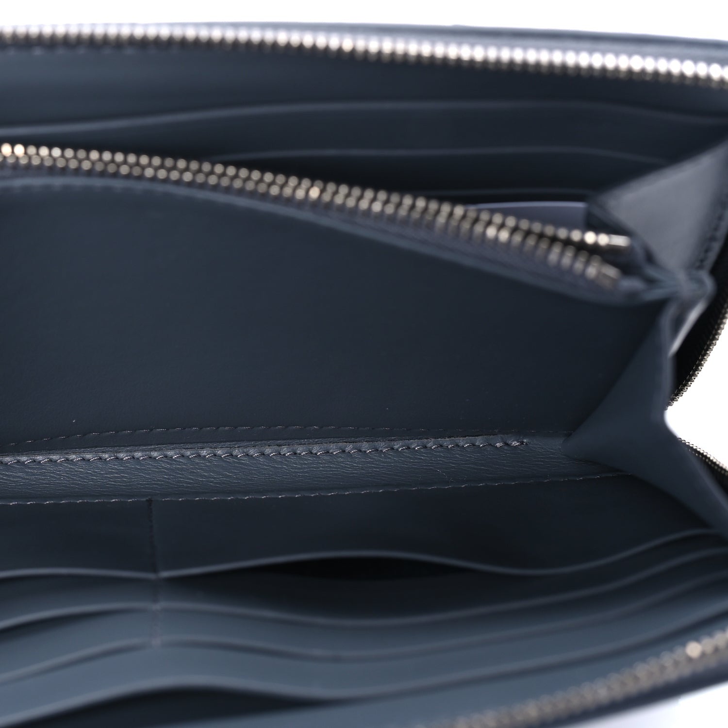 Bottega Veneta Calfskin Maxi Intrecciato Zip Around Wallet Thunder 6 of 7