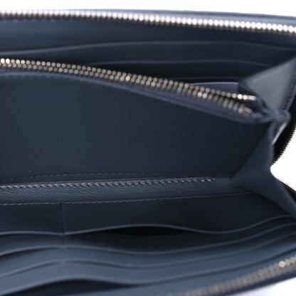 Bottega Veneta Calfskin Maxi Intrecciato Zip Around Wallet Thunder 6 of 7