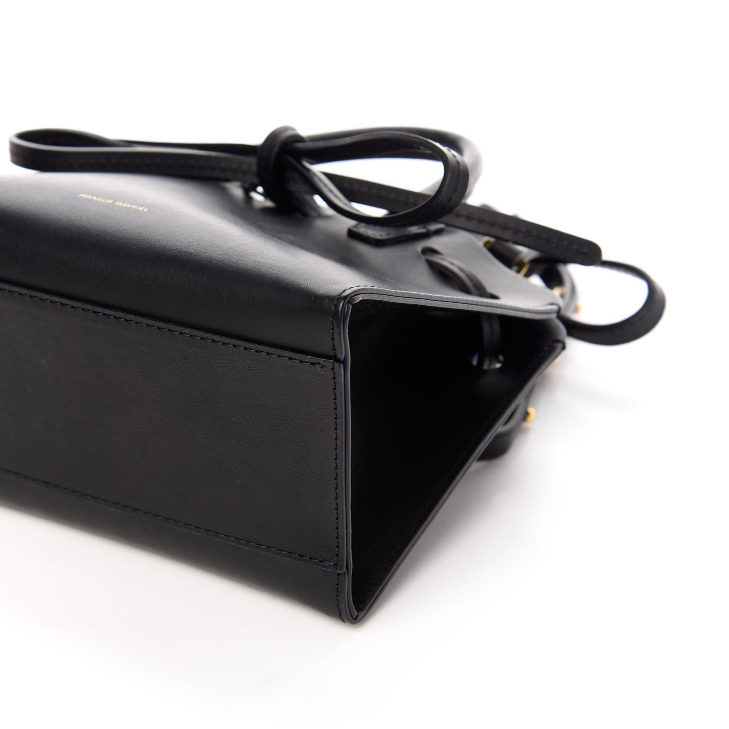 Vegetable Tanned Calfskin Mini Mini Sun Bag Black Royal