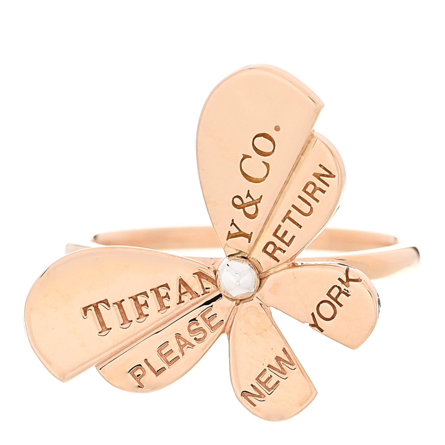 Tiffany 18K Rose Gold Sterling Silver Return to Tiffany Love Bugs Butterfly Ring 52 6 1 of 6