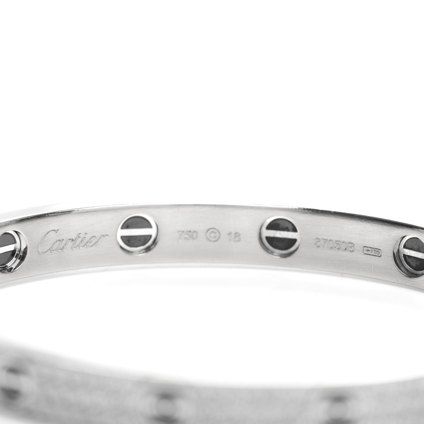 18K White Gold Diamond Ceramic LOVE Paved Bracelet 18