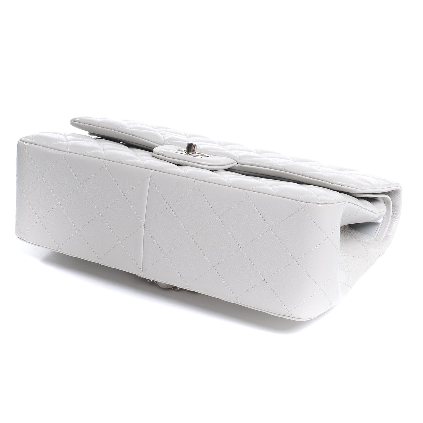 Caviar Jumbo Double Flap Grey