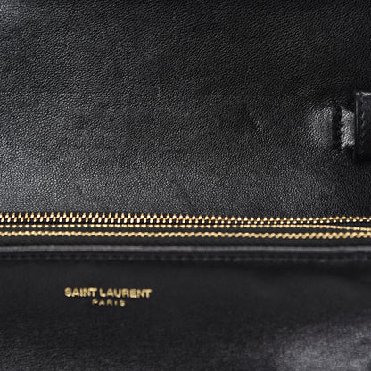Saint Laurent Lambskin Diamond Quilted Monogram Angie Chain Bag Black 12 of 17
