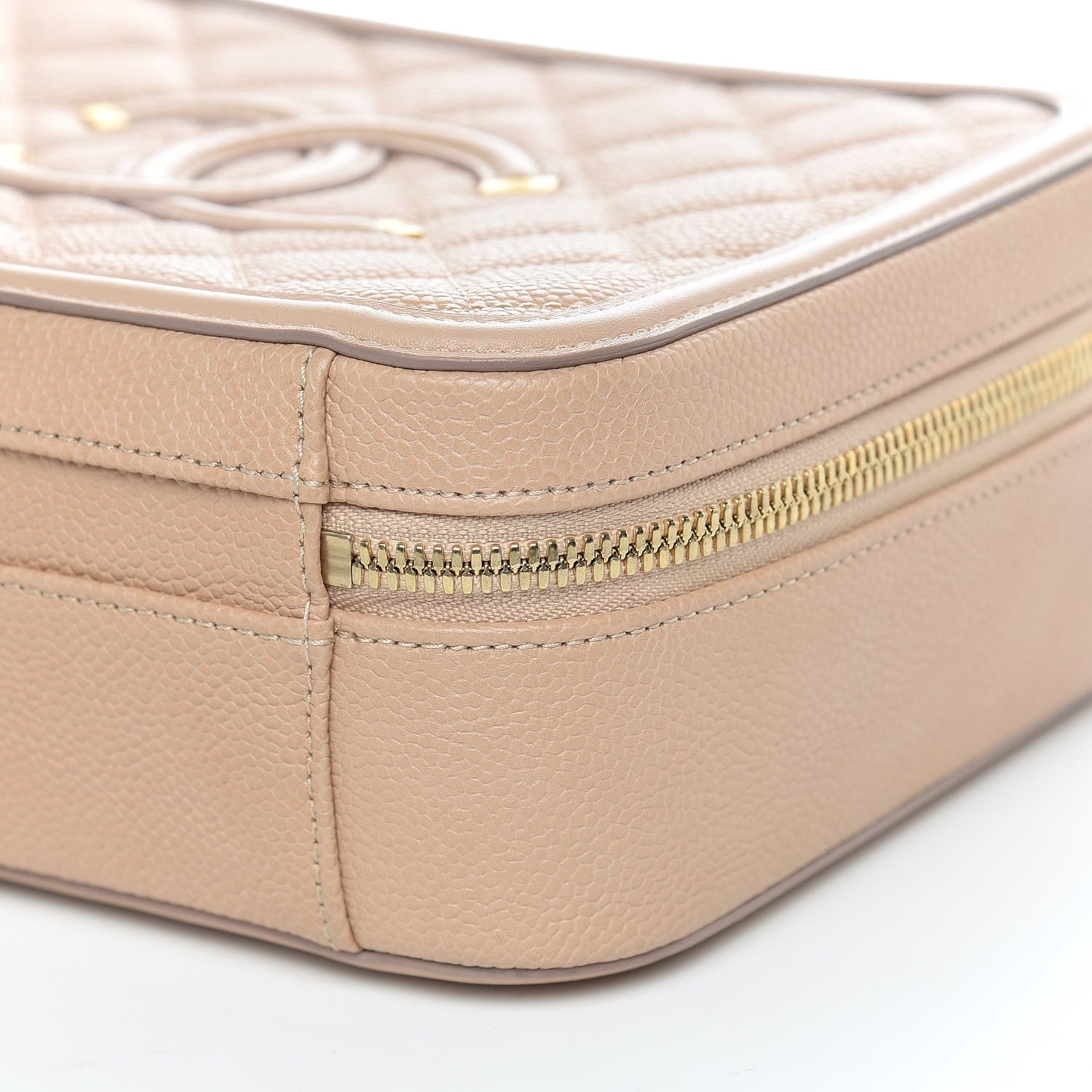 Chanel Caviar Quilted Medium CC Filigree Vanity Case Beige 9 of 11