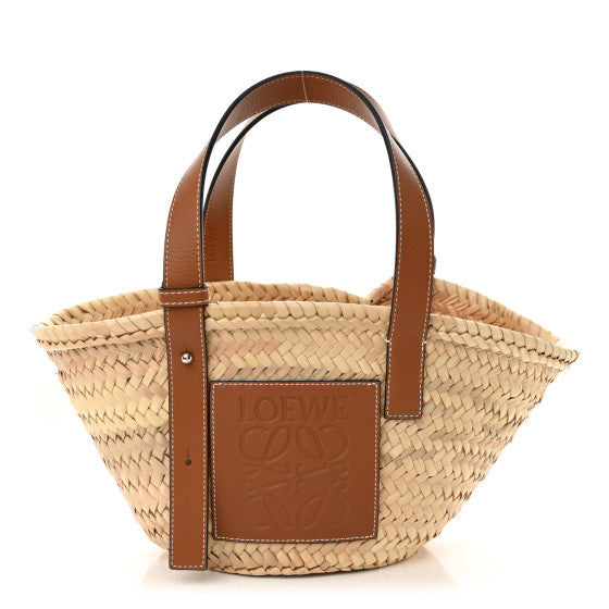 LOEWE Raffia Small Basket Tote Bag Natural Tan