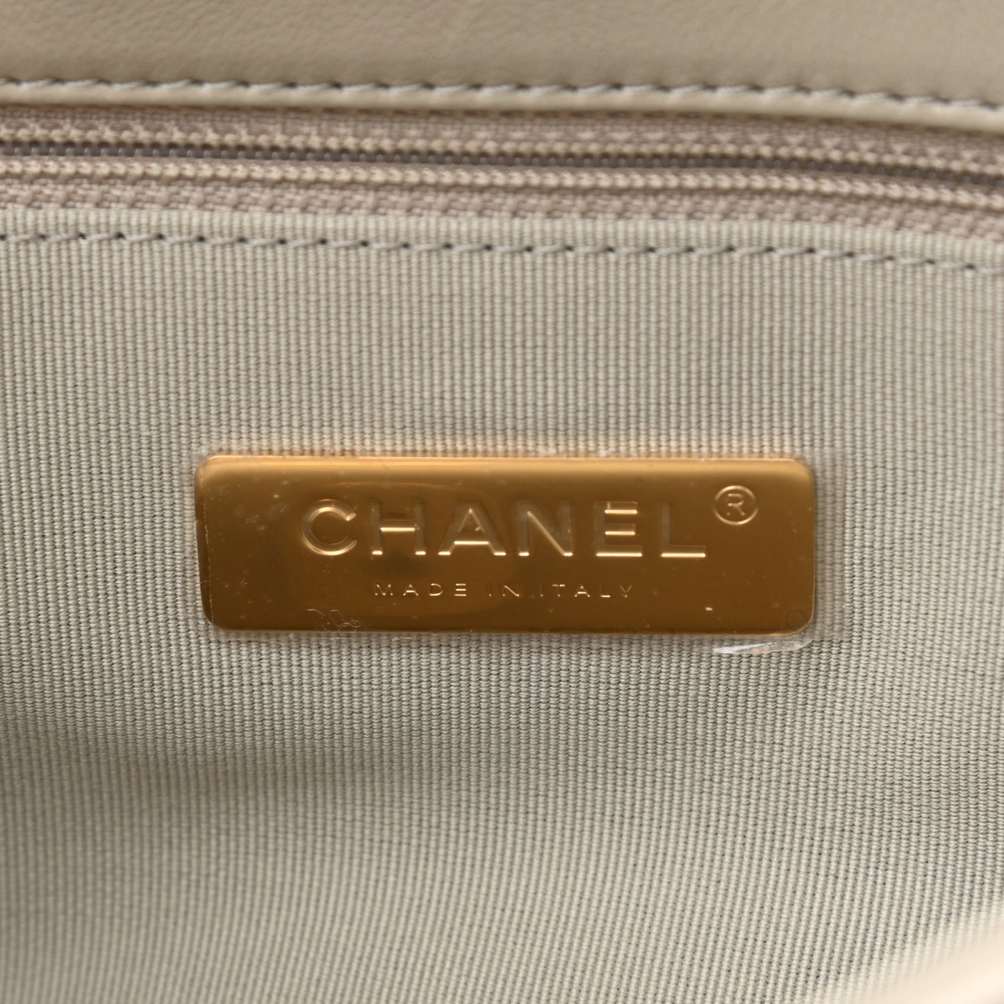 Lambskin Quilted Medium Chanel 19 Flap Light Grey