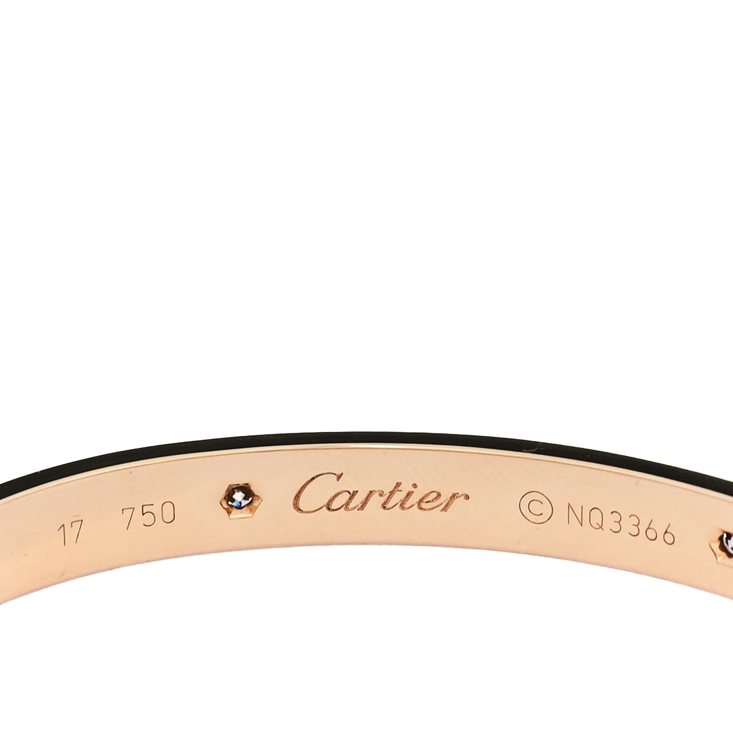 Cartier 18K Yellow Gold 4 Diamond LOVE Bracelet 17 3 of 4