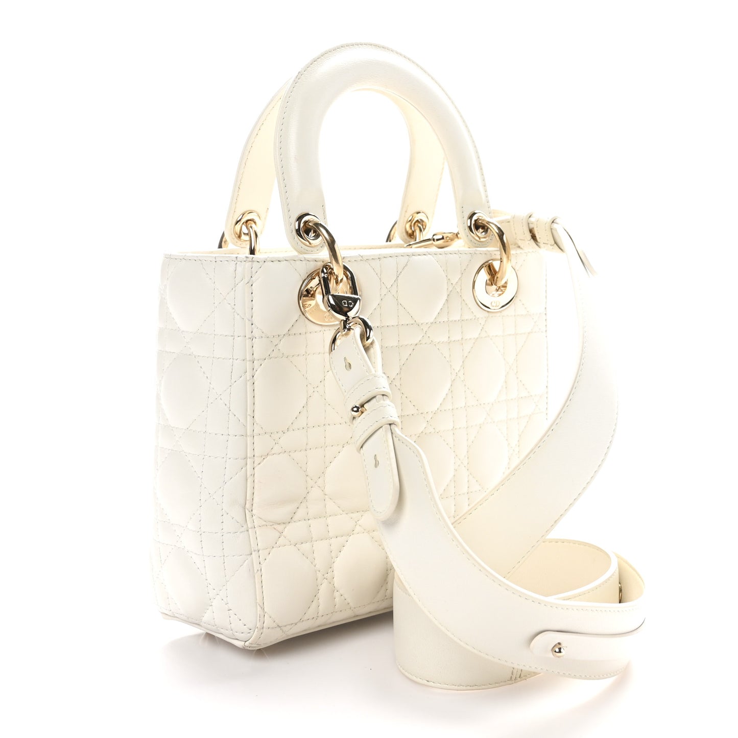 Lambskin Cannage Small My ABCDior Lady Dior White