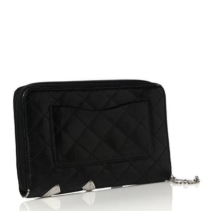 Chanel Calfskin Cambon Zip Around Organizer Wallet Black White 3 of 13
