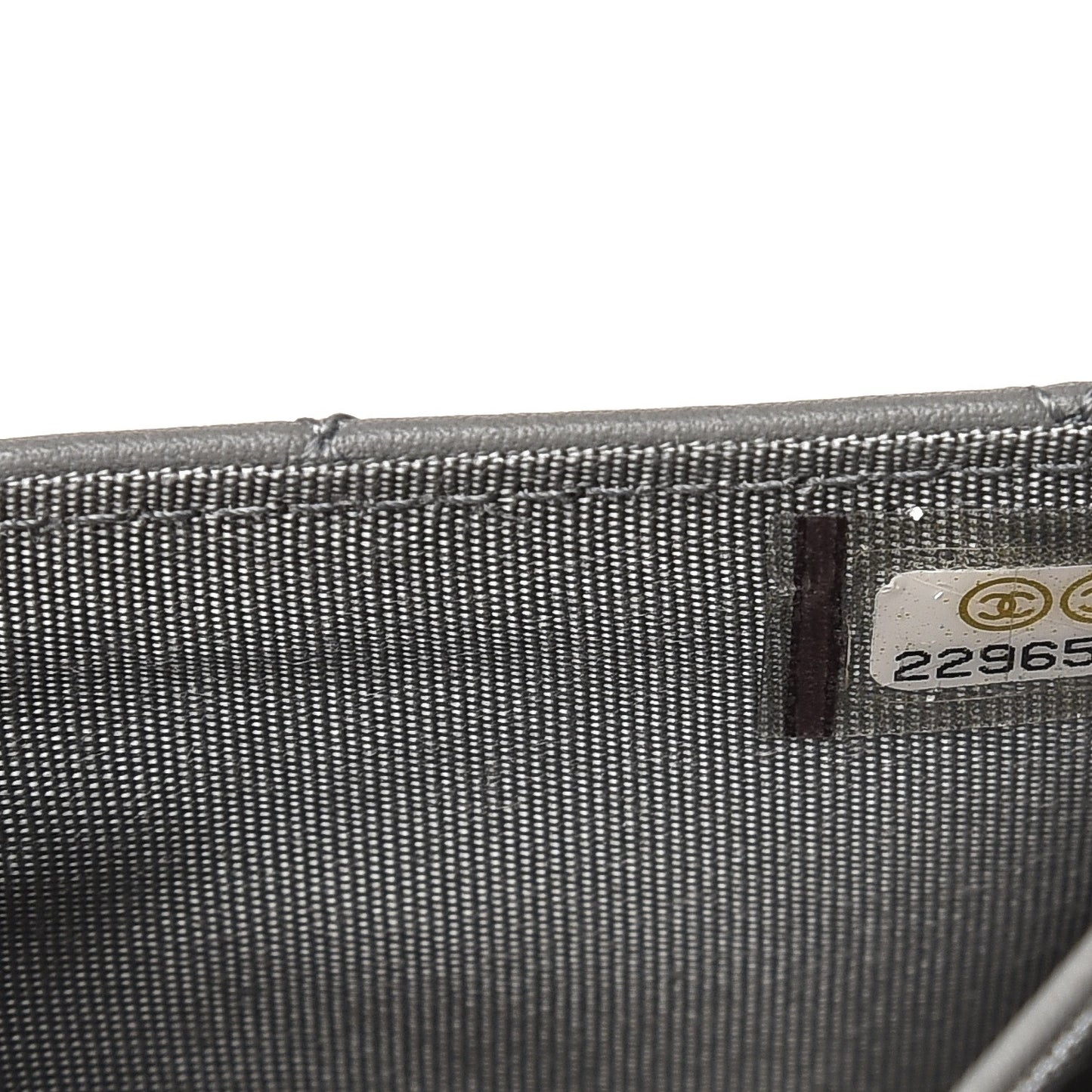 Lambskin Quilted Boy Card Holder Wallet Grey