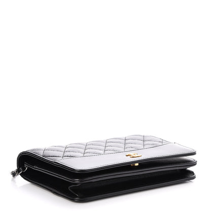Chanel Aged Calfskin Quilted Gabrielle Wallet On Chain WOC Black 4 of 9
