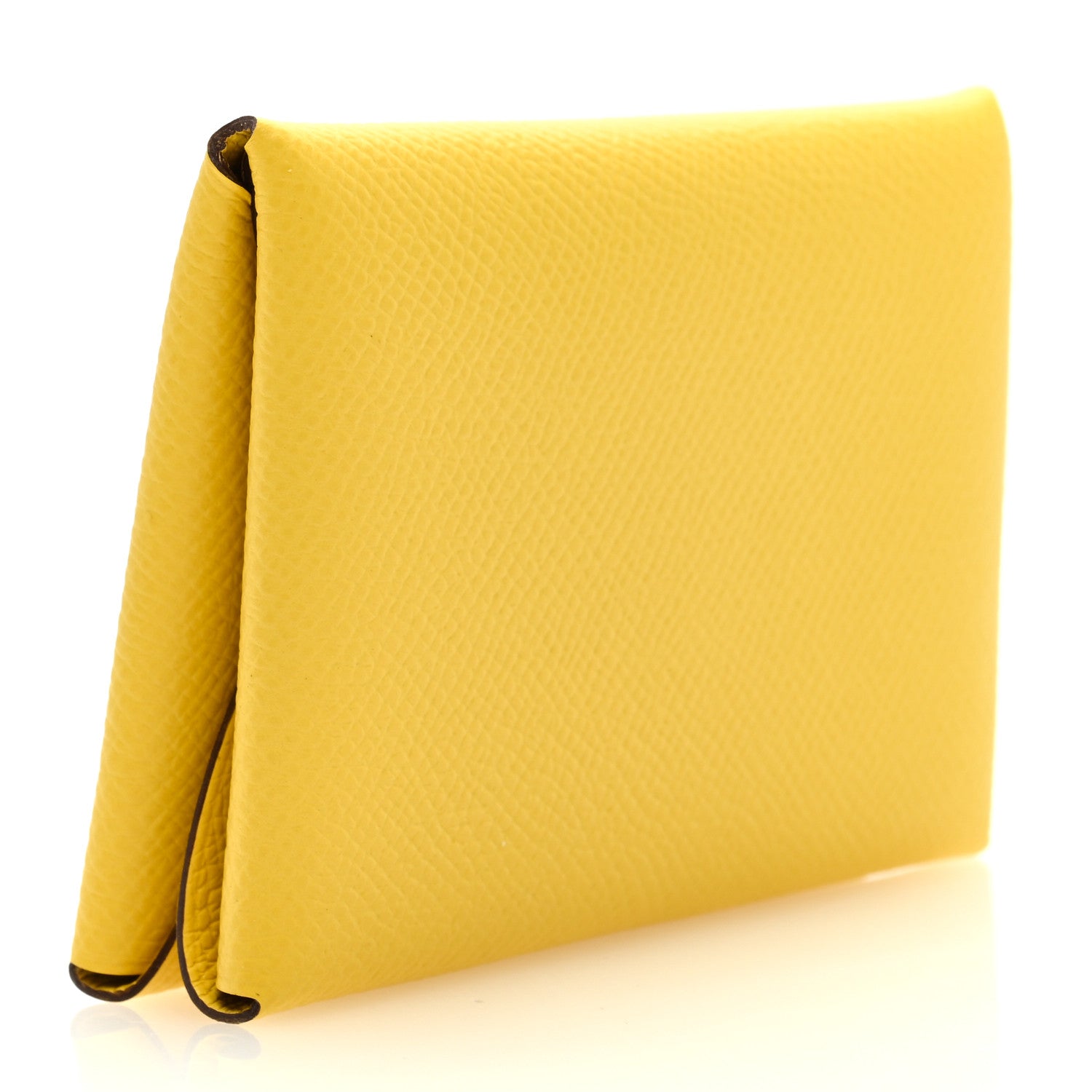 Hermes Epsom Calvi Duo Card Case Jaune De Naples 3 of 7