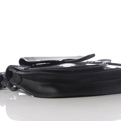 Christian Dior Calfskin Nylon Monogram Leopard Print Saddle Pouch Black 8 of 9