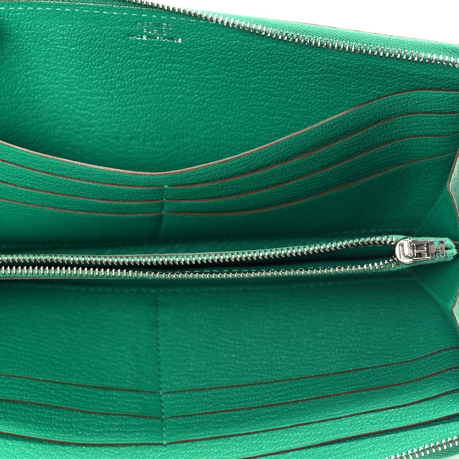 Hermes Chevre Mysore Silk'In Wallet Vert Jade Vert Jade 5 of 7