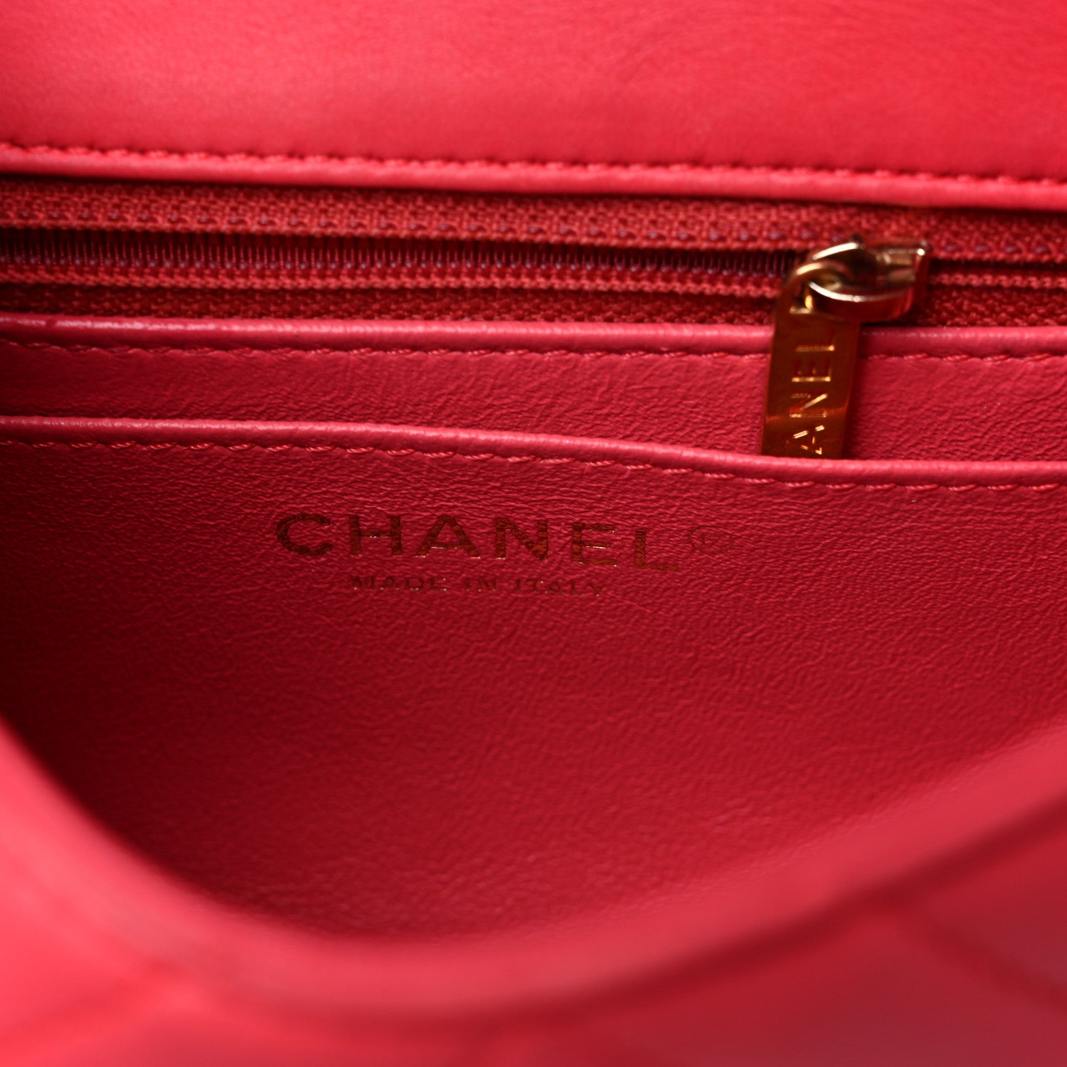 Chanel Lambskin Reverse Chevron Quilted Mini Round Top Handle Flap Bright Pink 6 of 17