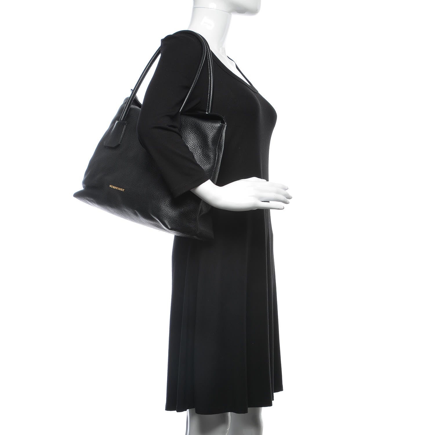 Burberry London Grainy Calfskin Medium Baynard Tote Black 2 of 16