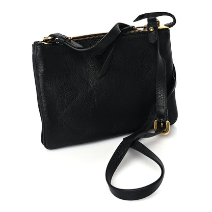 Prada Vitello Phenix Double Zip Crossbody Bag  Black 2 of 8
