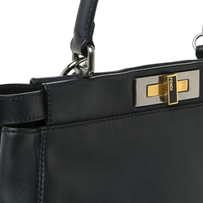 Fendi Vitello Suede Medium Peekaboo Iconic Satchel Black 13 of 19