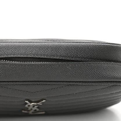 Saint Laurent Grain De Poudre Matelasse Monogram Mini Lou Camera Bag Asphalt 12 of 14