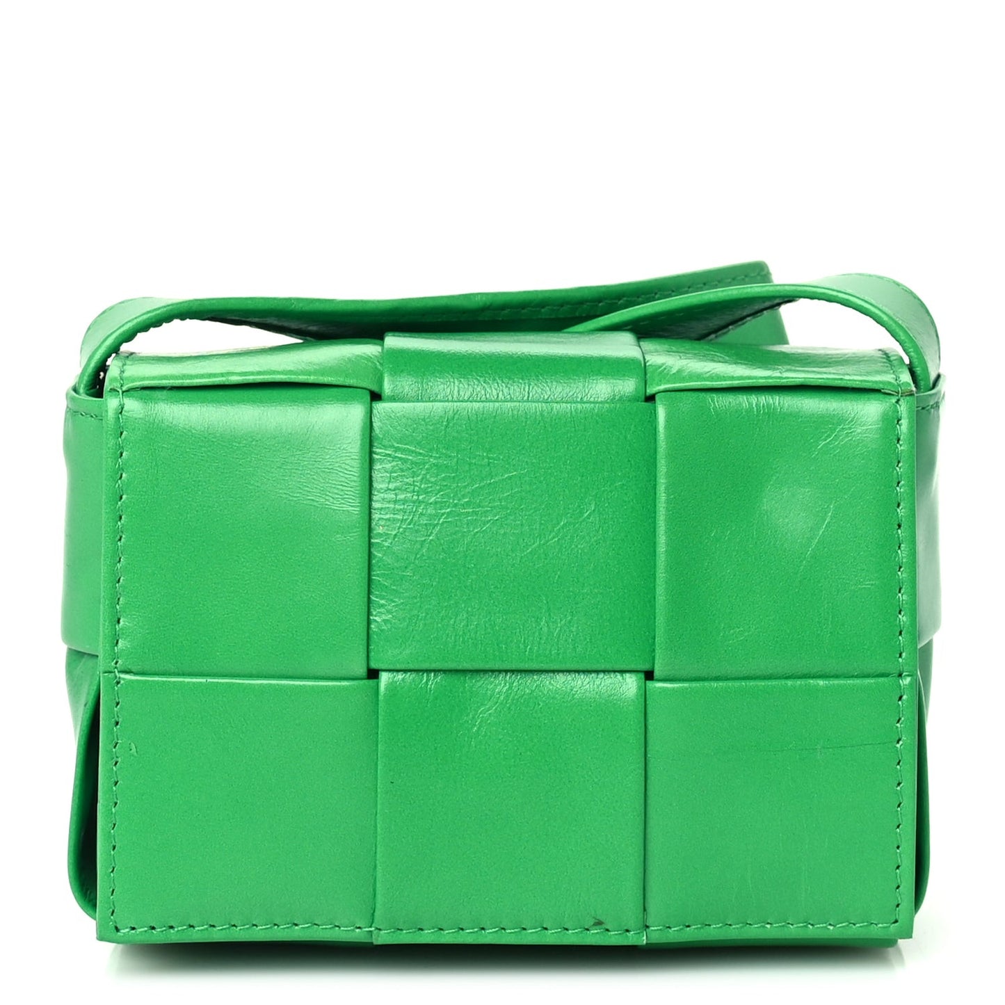 Crinkled Lambskin Maxi Intrecciato Extra Mini Cassette Crossbody Bag  Parakeet