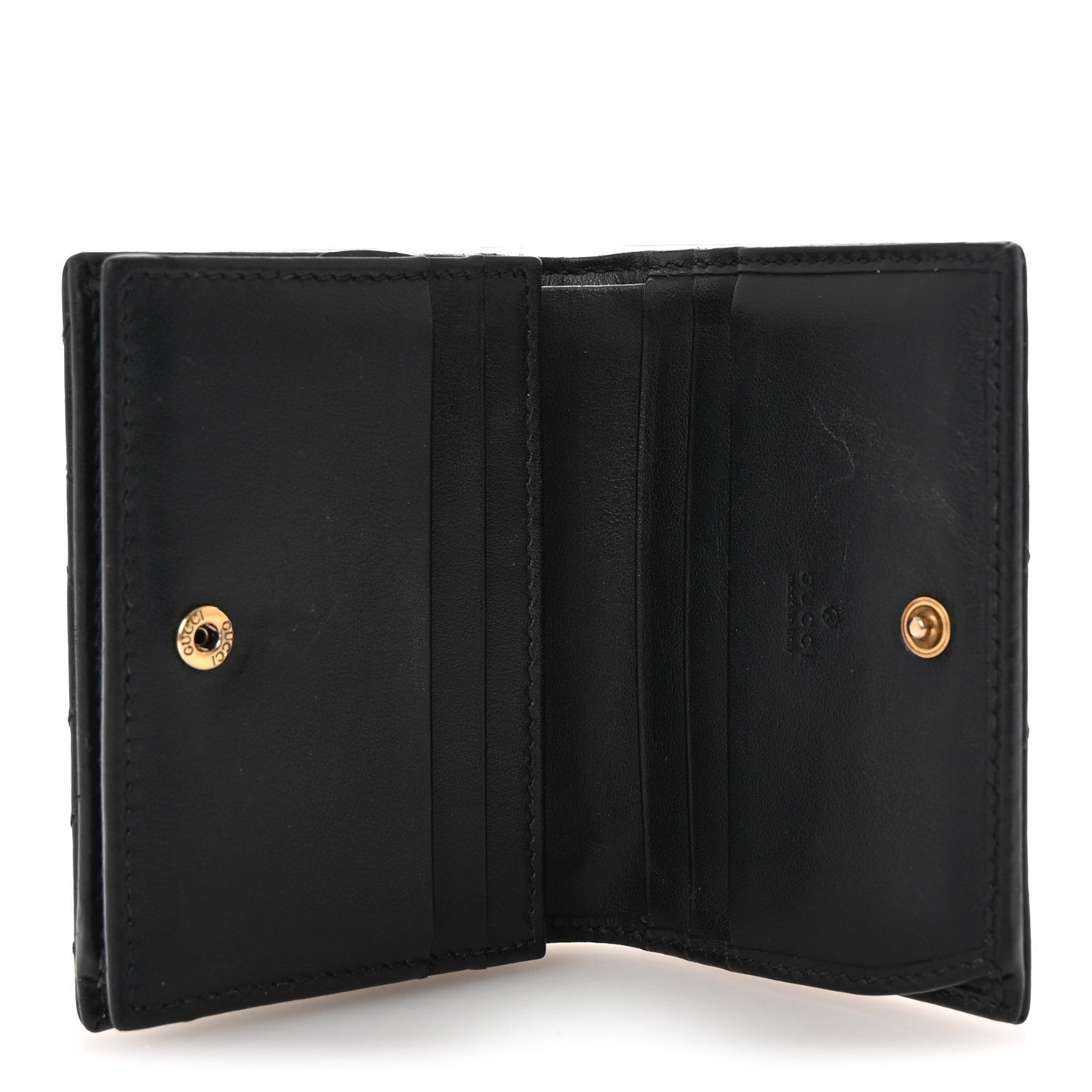Gucci Calfskin Matelasse GG Marmont Card Case Wallet Black 5 of 7