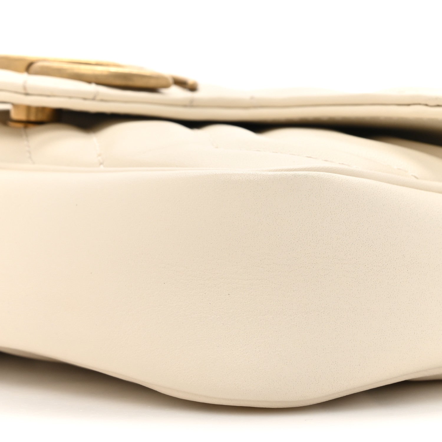 Gucci Calfskin Matelasse Super Mini GG Marmont Shoulder Bag White 9 of 14