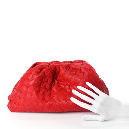 Bottega Veneta Nappa Maxi Intrecciato The Pouch Oversized Clutch Bright Red 2 of 7