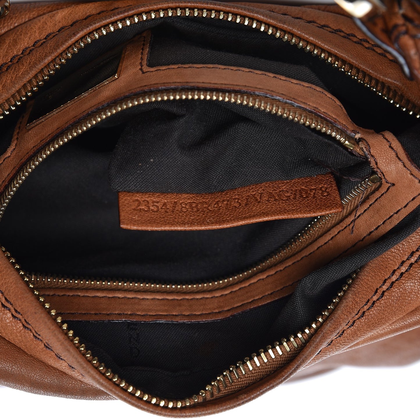 Lambskin Small Chef Chain Hobo Brown