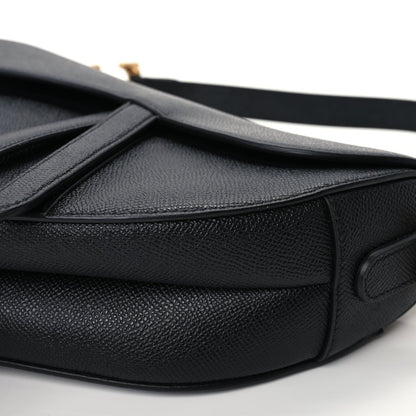 Christian Dior Grained Calfskin Saddle Bag Black (CARD) 9 of 9