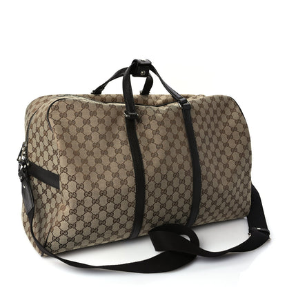 Gucci Monogram Dollar Calfskin Large Boston Duffle Bag Beige Ebony Testa di Moro Marrone Scuro 2 of 9