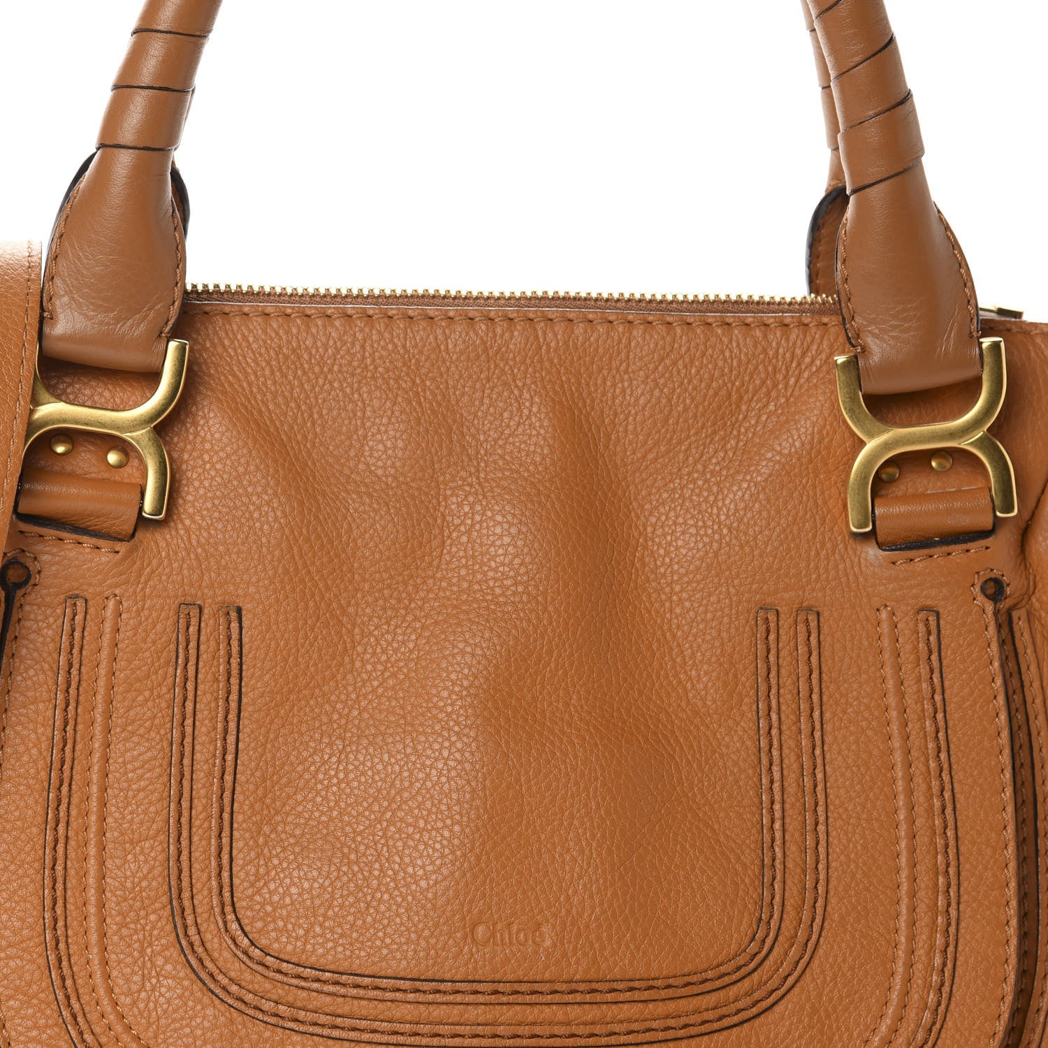 Chloe Calfskin Medium Marcie Satchel Tan 10 of 10