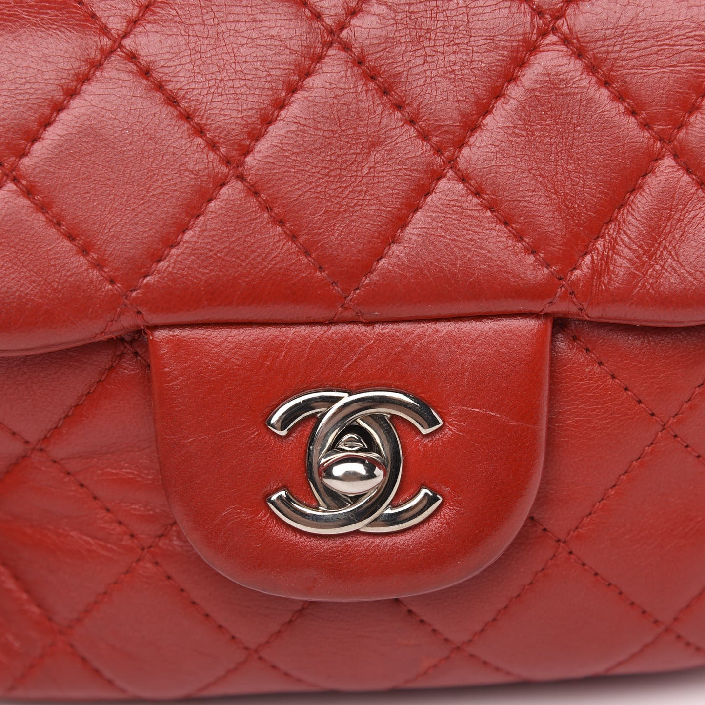 Lambskin Quilted WOC Mini Flap Red