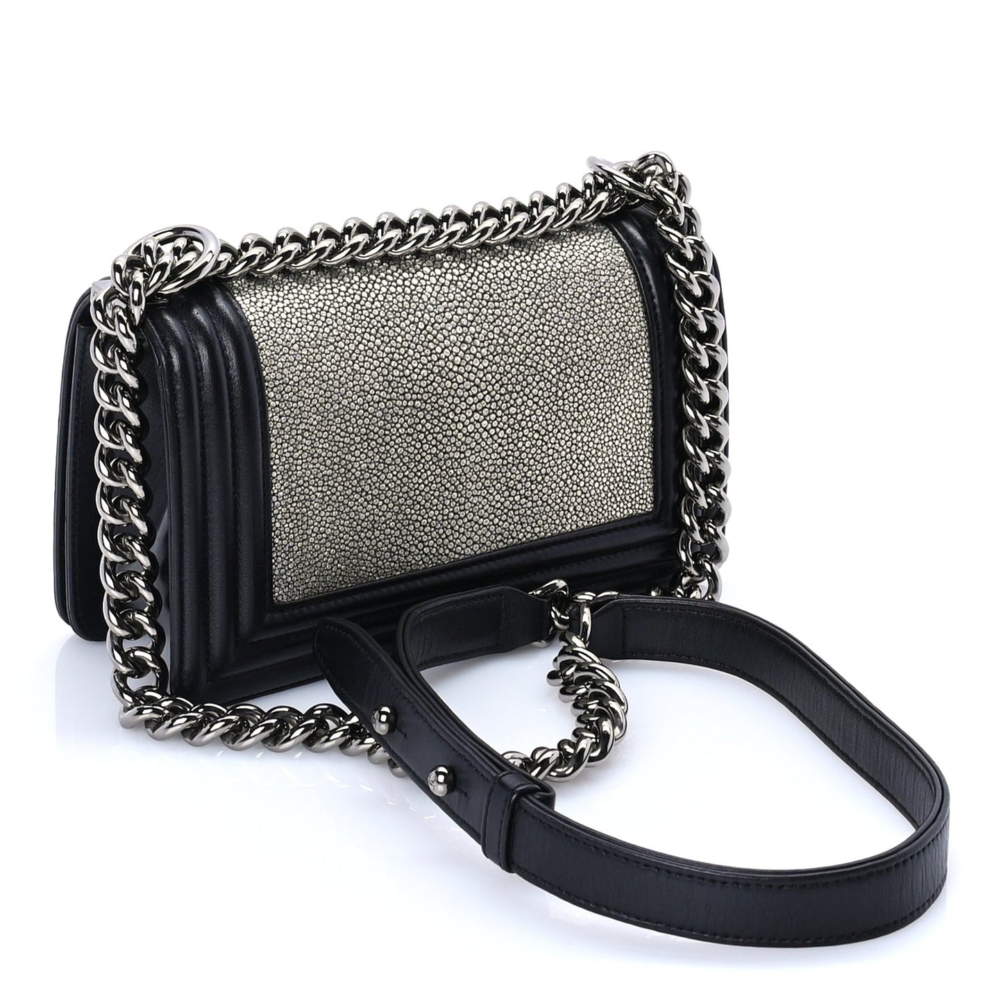 Galuchat Stingray Small Boy Flap Black